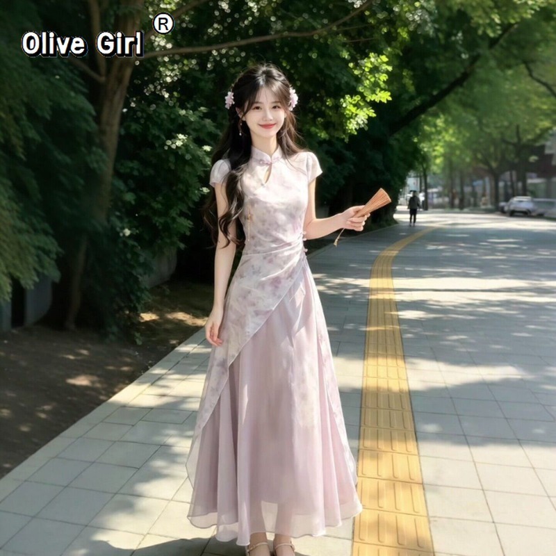 Summer Clothing Plus - Olivegirl Gentle Fairy Dress Qipao Plus