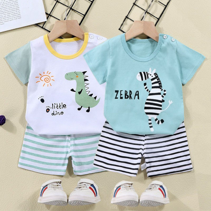 Summer Clothing Toddler - Cotton Tees+Shorts 2-piece Tracksuit Set Kid