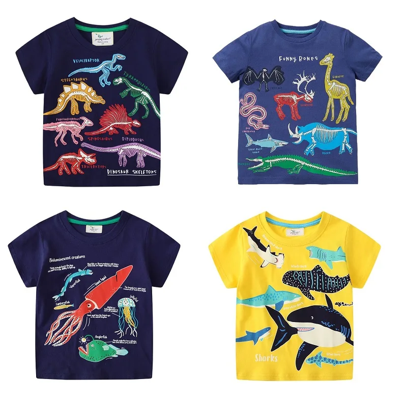 Summer Clothing Toddler - 2-7 Years Kids Luminous Cartoon Shark