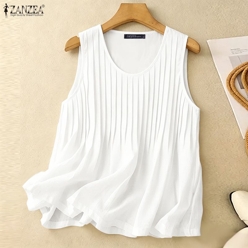 Summer Clothing Plus - ZANZEA Woman Summer Pintuck Tank Top