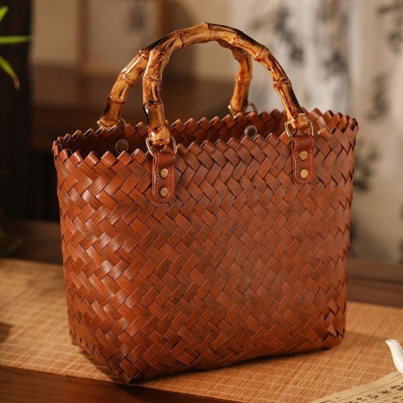 Beach Bag Straw - Pure Handmade Handbag Commuter Cosmetic Bag