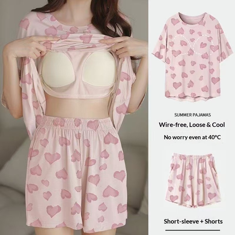 Summer House Clothing - Summer Women's Short Sleeved Pajamas with