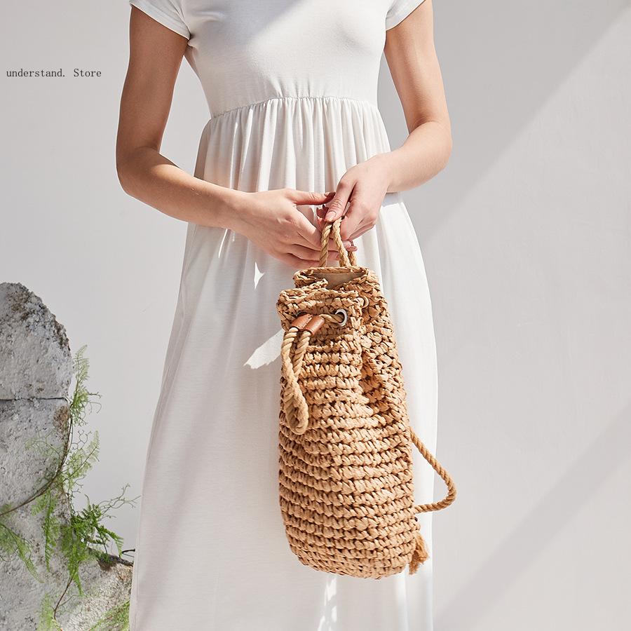 Handmade Drawstring Beach Shou - đánh giá và giá Beach Bag Straw