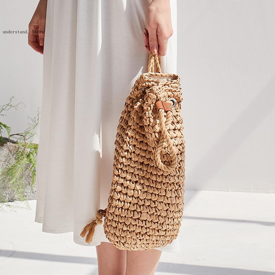 Handmade Drawstring Beach Shou - đánh giá và giá Beach Bag Straw