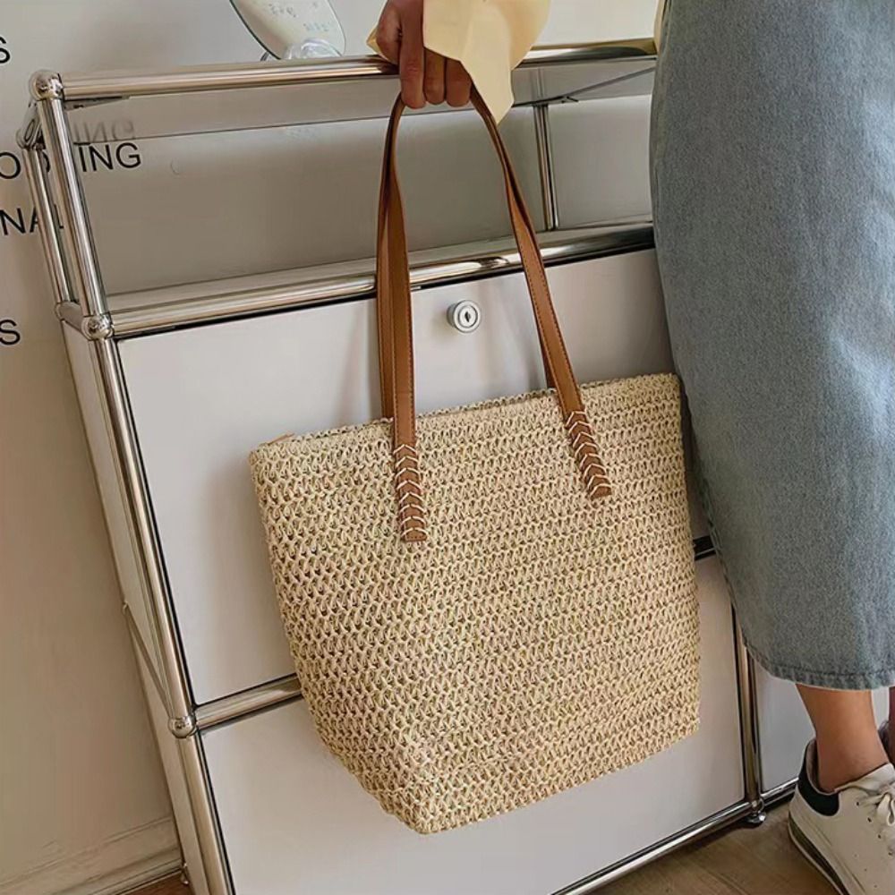 Fashion Solid Color Weave Stra - đánh giá và giá Beach Bag Straw