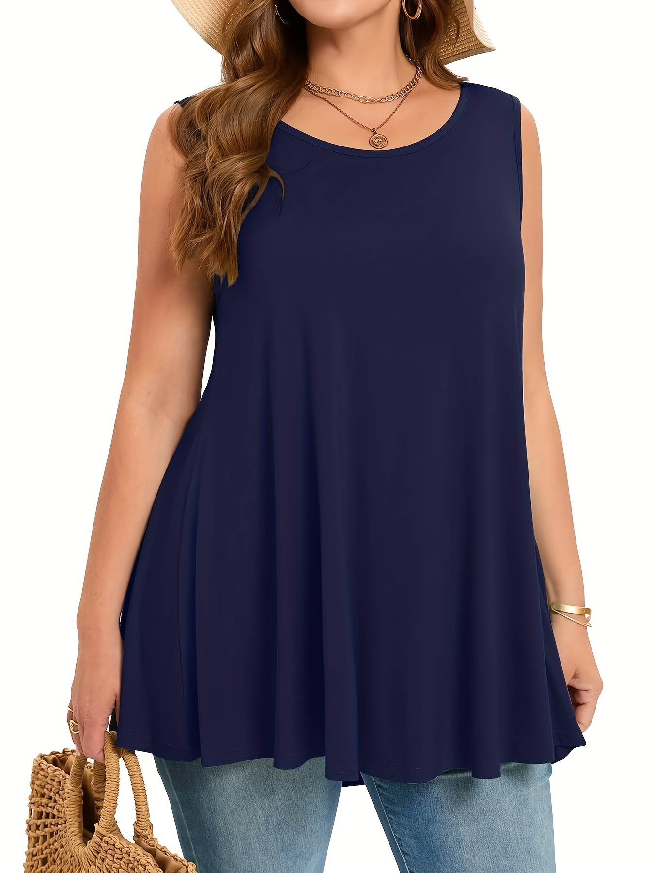 Plus Size Simple Solid Tank To - đánh giá và giá Summer Clothing Plus