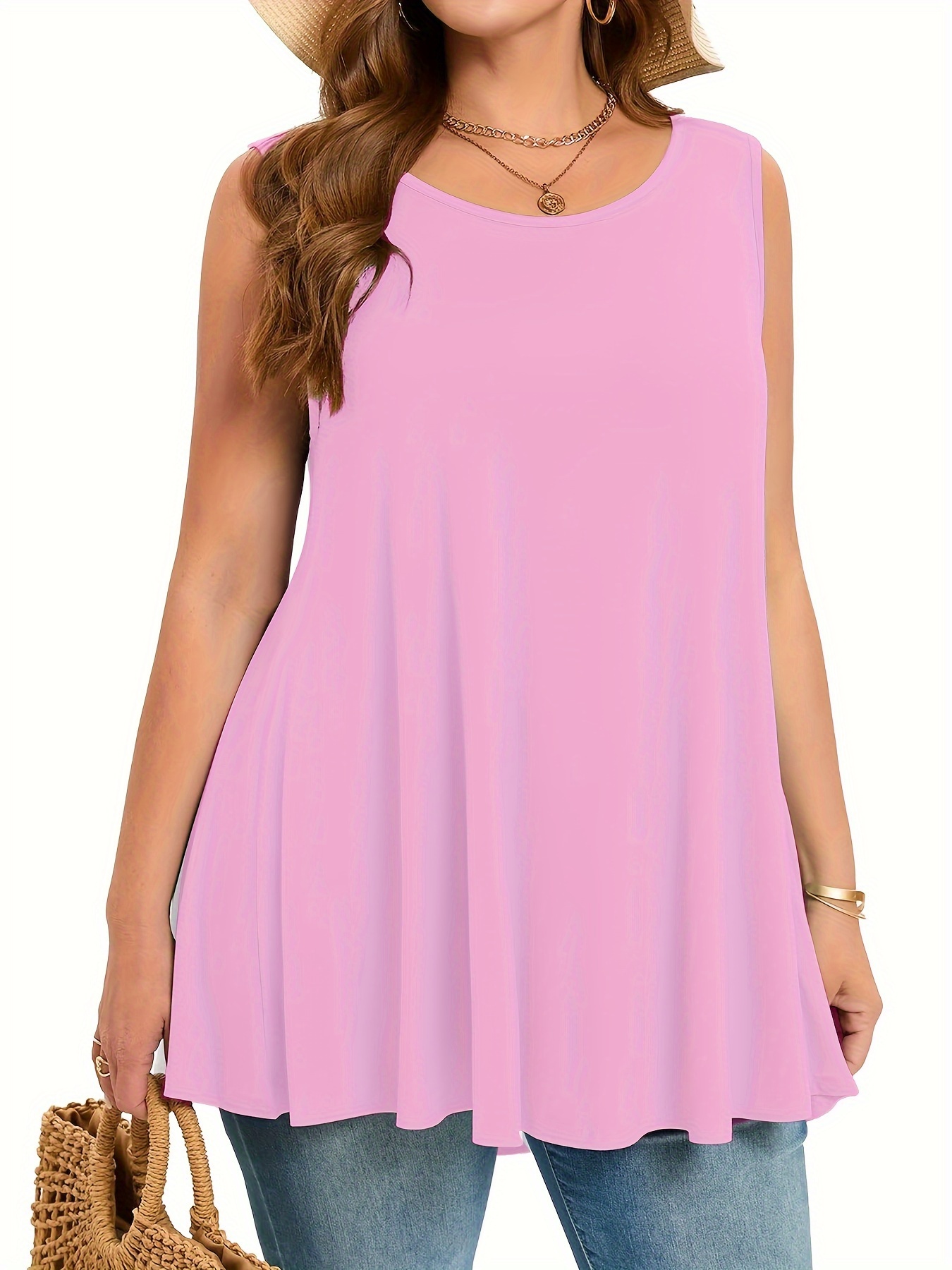 Plus Size Simple Solid Tank To - đánh giá và giá Summer Clothing Plus
