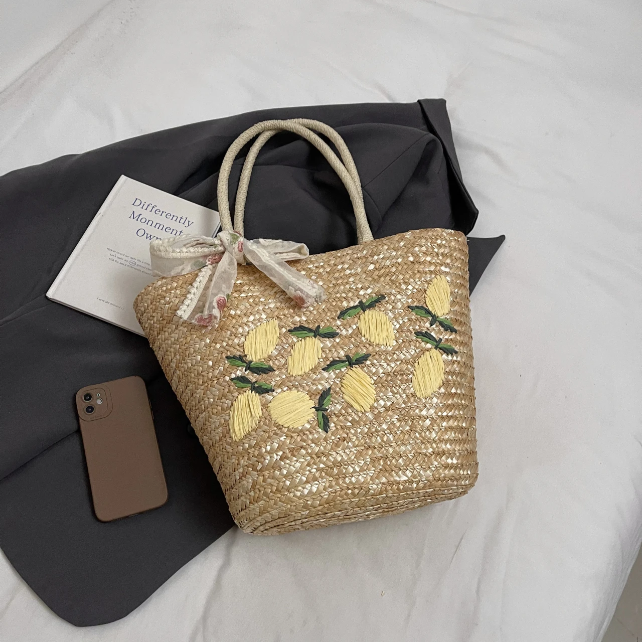 Large Capacity Beach Shoulder  - đánh giá và giá Beach Bag Straw
