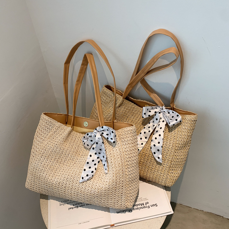Hè Nơ Ống Hút Túi Nữ Du Lịch B - đánh giá và giá Beach Bag Straw