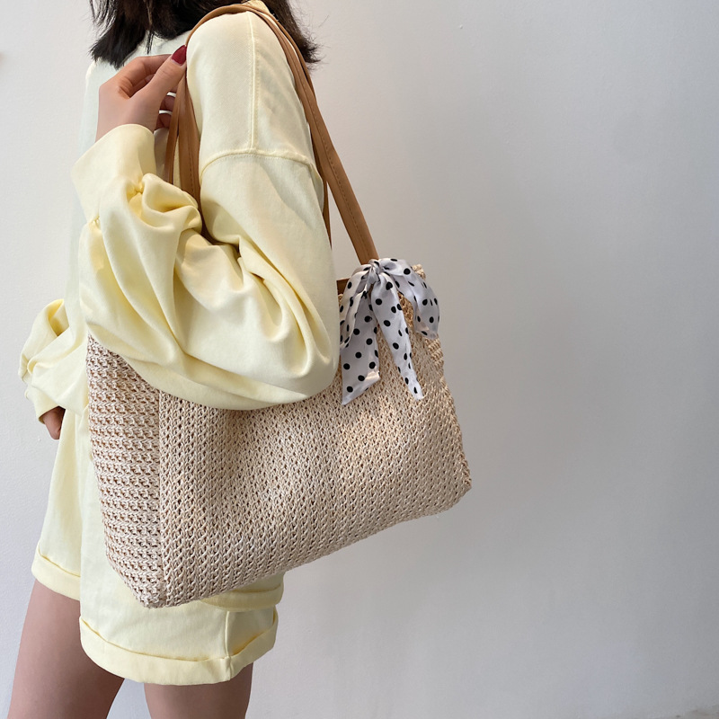 Hè Nơ Ống Hút Túi Nữ Du Lịch B - đánh giá và giá Beach Bag Straw