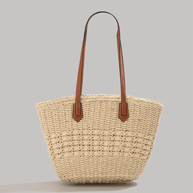 Extra-Large Foldable Straw Tot - đánh giá và giá Beach Bag Straw