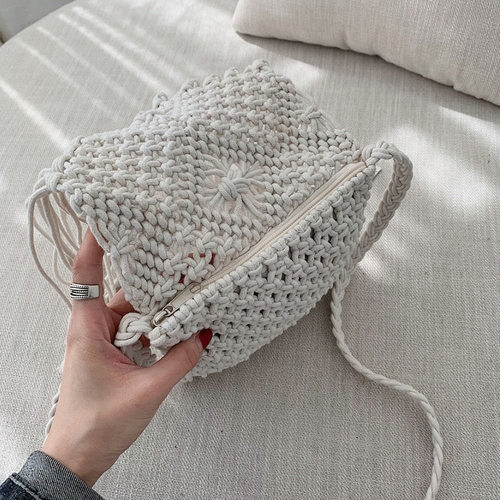 Retro Ethnic Style Woven Straw - đánh giá và giá Beach Bag Straw