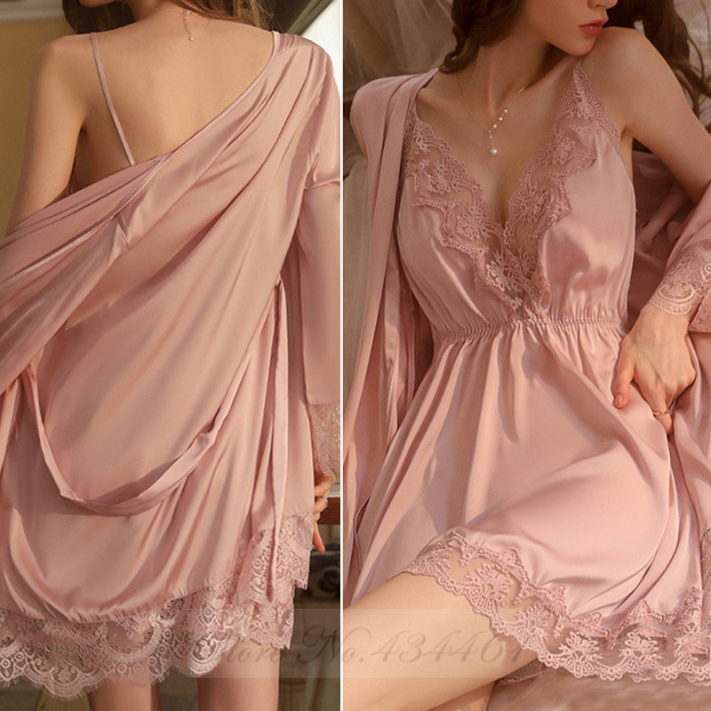 Burgundy 2PCS Robe Set Nightgo - đánh giá và giá Summer House Clothing