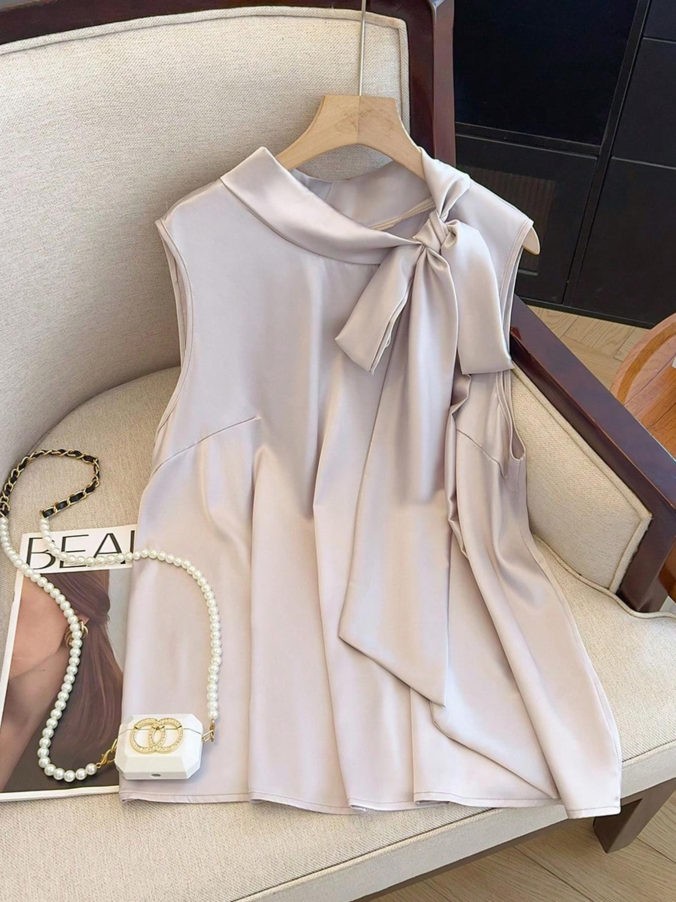 【Plus Size】 Solid Color Tie Fr - đánh giá và giá Summer Clothing Plus