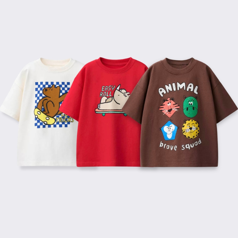 Printed Cartoon T-shirt For Ki - đánh giá và giá Summer Clothing For Baby Boy