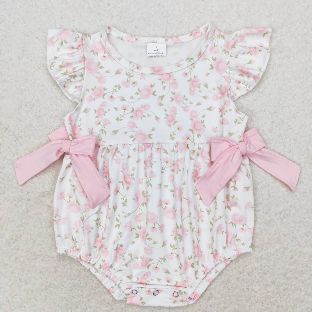 Infant girls pink floral Rompe - đánh giá và giá Summer Clothing Kids Sale