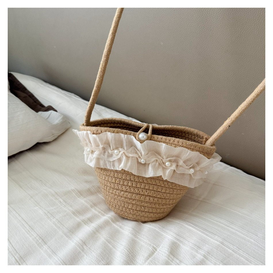 Kids Summer Straw Hat and Bag  - đánh giá và giá Beach Bag Straw