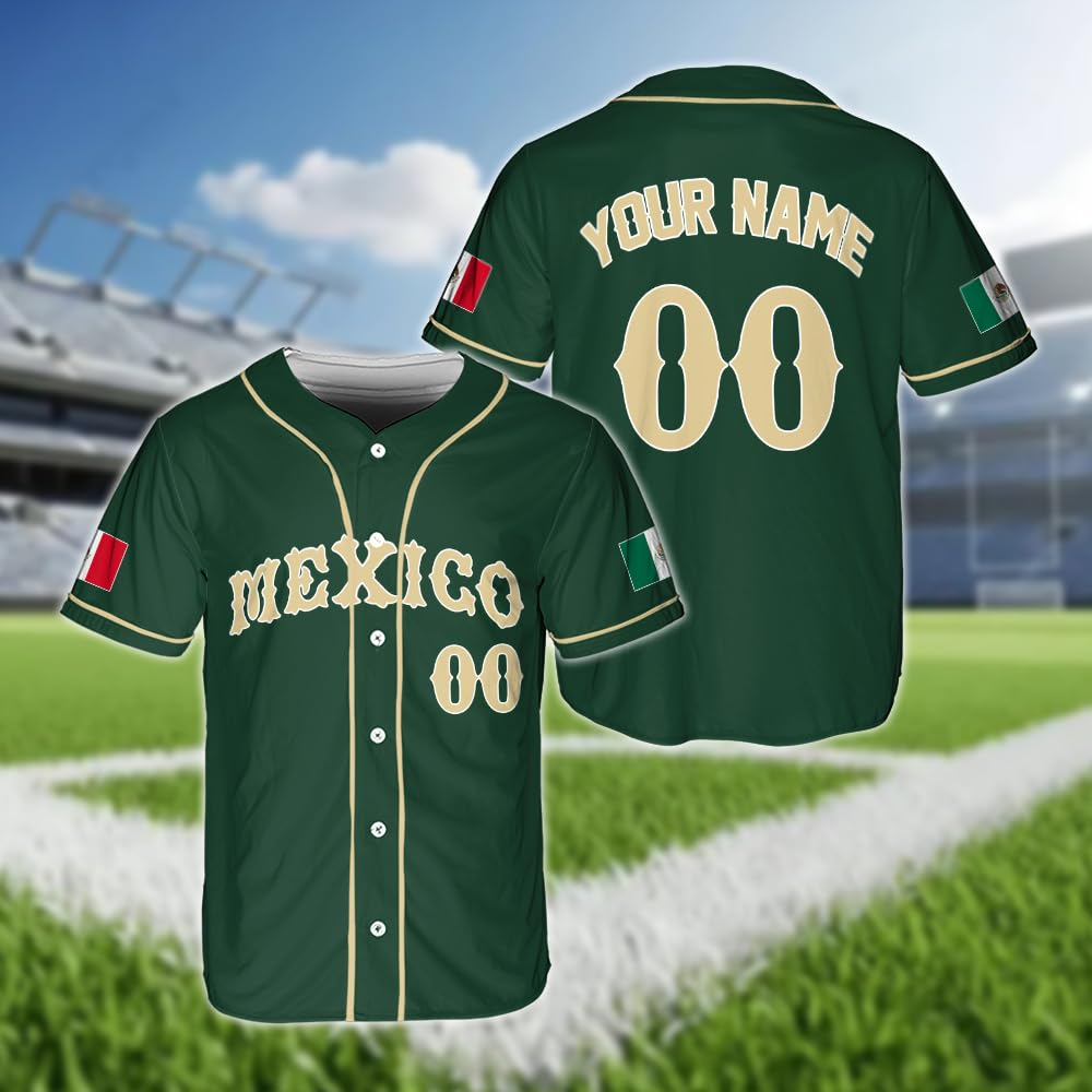 Hot Mexican Flag Baseball Jers - đánh giá và giá Summer Clothing Name