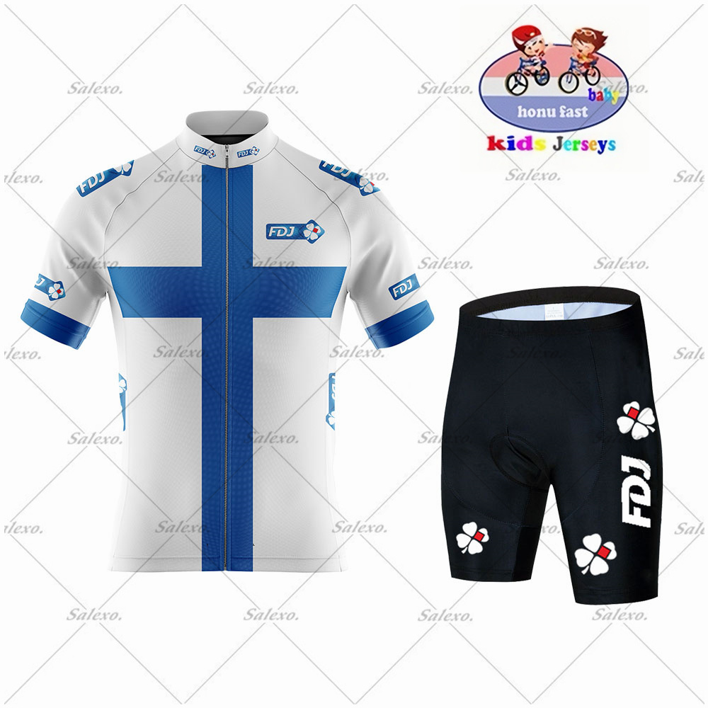 Children's FDJ Cycling Jersey  - đánh giá và giá Summer Clothing Kids Sale