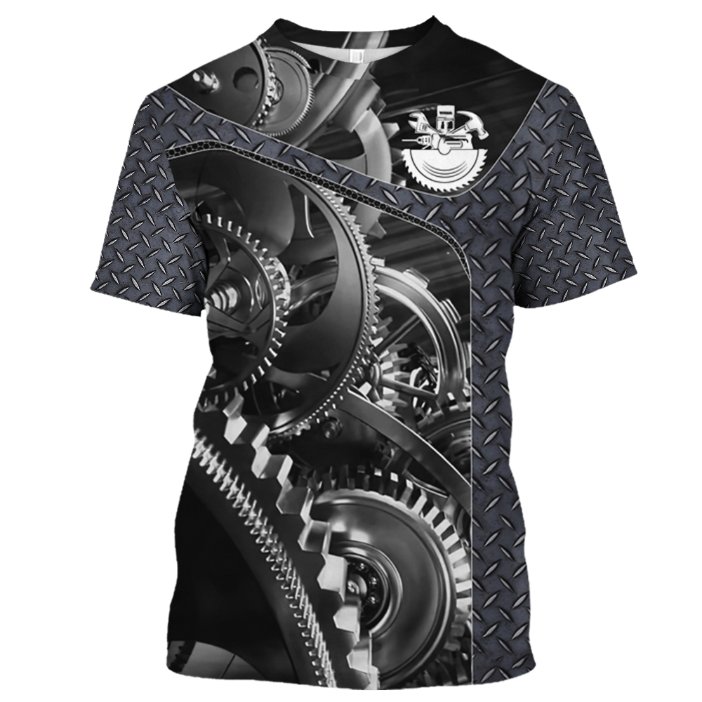 Vintage T-Shirt Mechanic 3D Pr - đánh giá và giá Summer Clothing Name