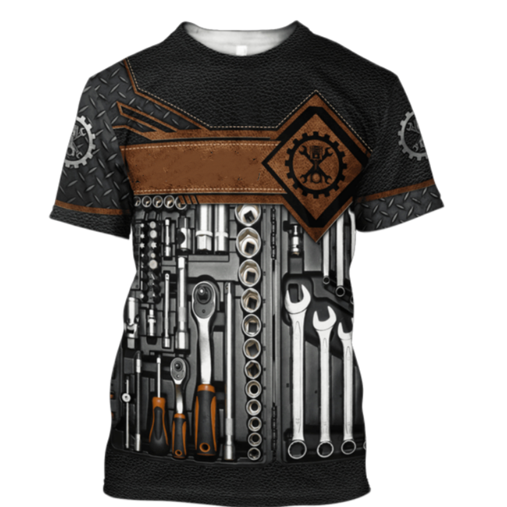 Vintage T-Shirt Mechanic 3D Pr - đánh giá và giá Summer Clothing Name