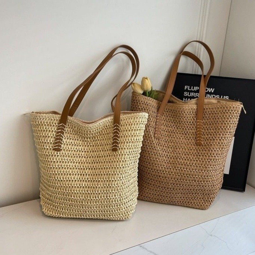 Cute Solid Color Weave Straw T - đánh giá và giá Beach Bag Straw