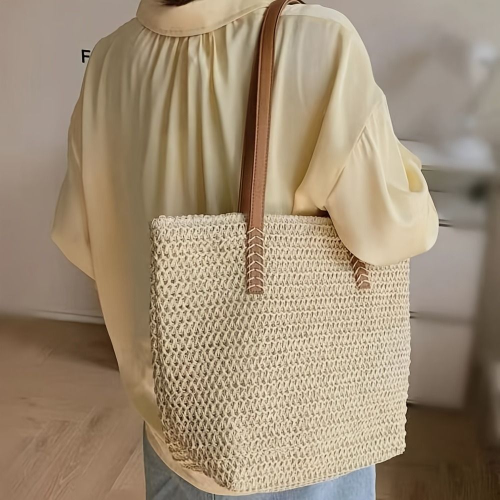 Cute Solid Color Weave Straw T - đánh giá và giá Beach Bag Straw