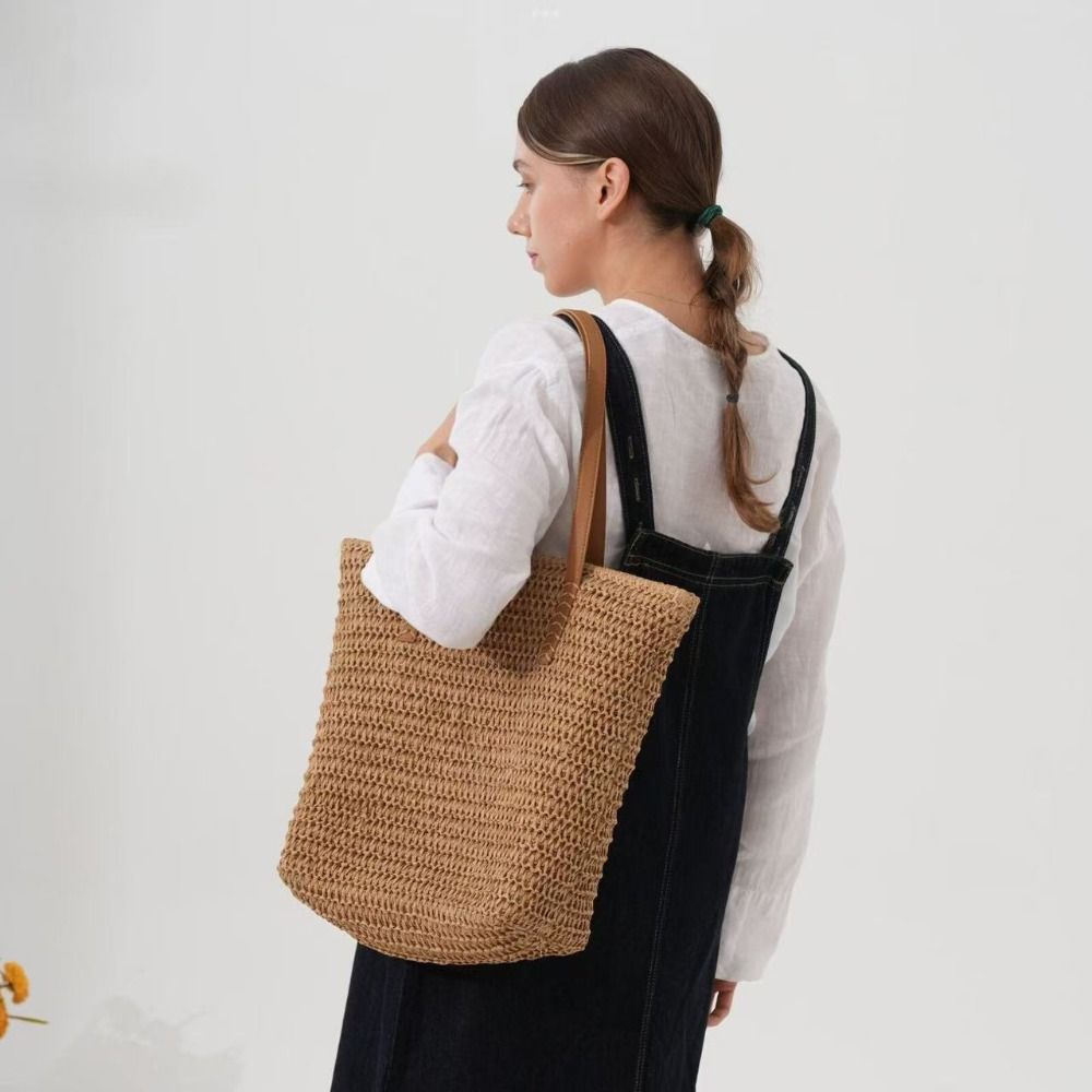 Cute Solid Color Weave Straw T - đánh giá và giá Beach Bag Straw