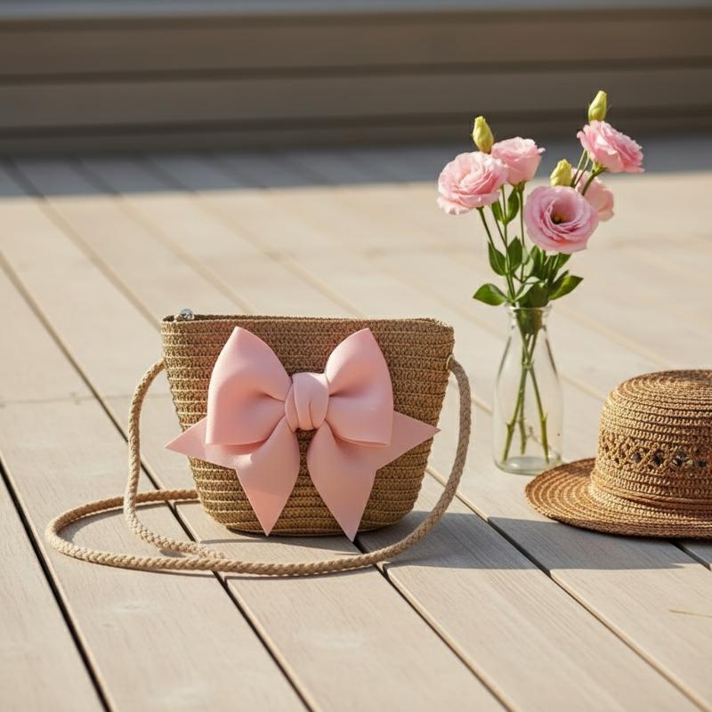 Baby Girls Woven Straw Shoulde - đánh giá và giá Beach Bag Straw